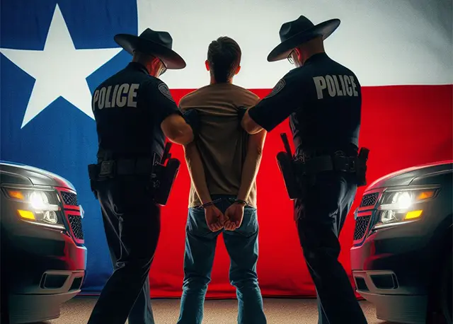 Polícia prendendo imigrantes ilegais no Texas